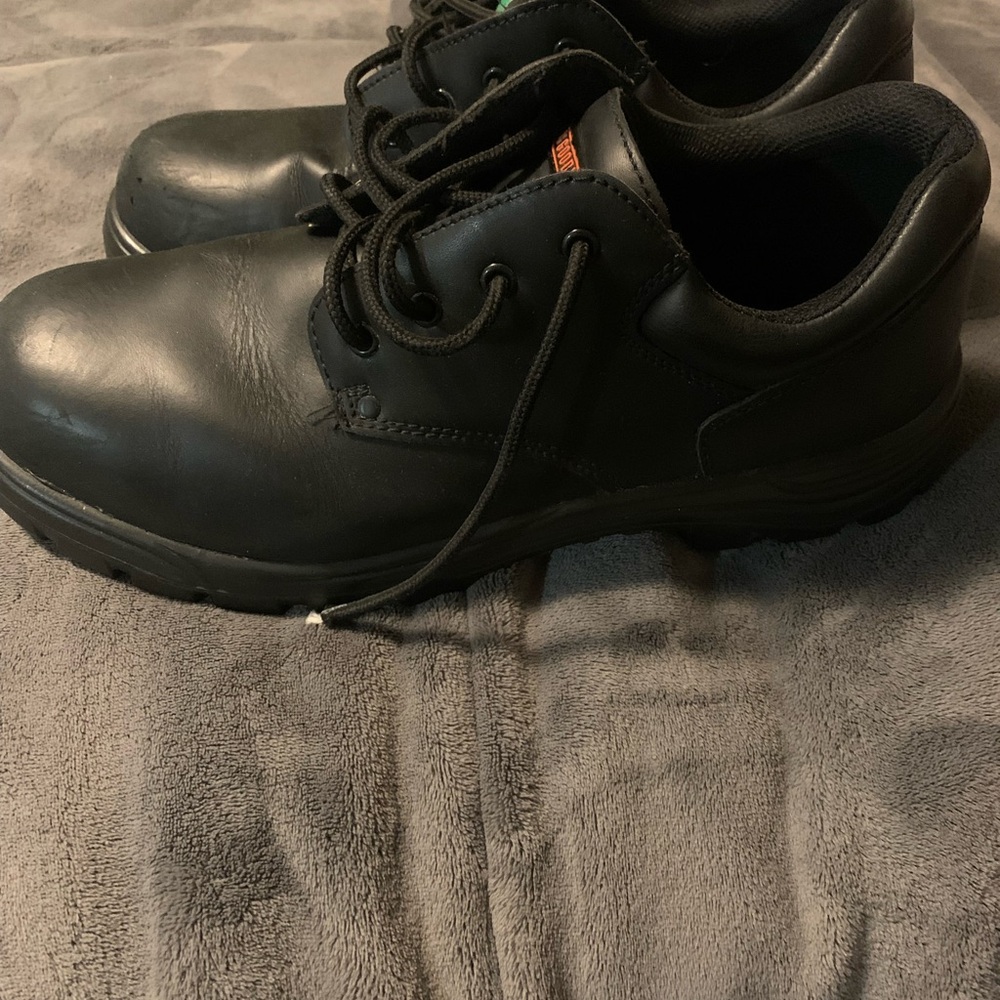 Black Leather Men's safety Shoes size 13